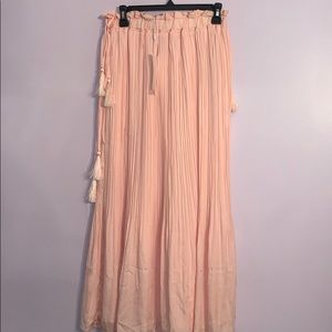 Endless Rose Blush Pink Tassel Maxi Skirt NEW